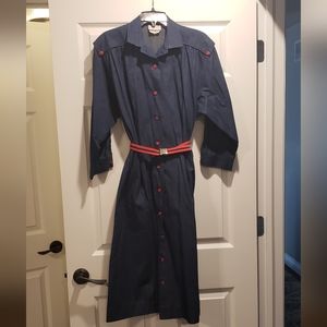 Vintage denim button-up dress